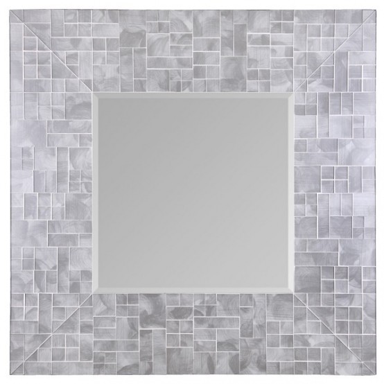 Pearl White Mosaic Square Mirror