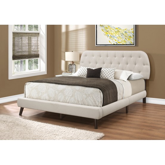 Jay Bed Queen Size Beige Linen With, Coaster Tufted Upholstered King Bed Beige Queen