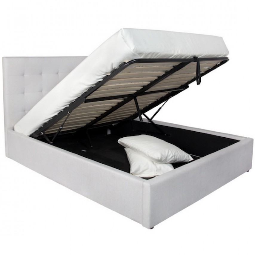Miles Hydraulic Storage Bed From, White Queen Bed Frame With Storage Canada
