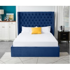   Tracy Storage-Bed 2 Sizes  Blue Velvet From