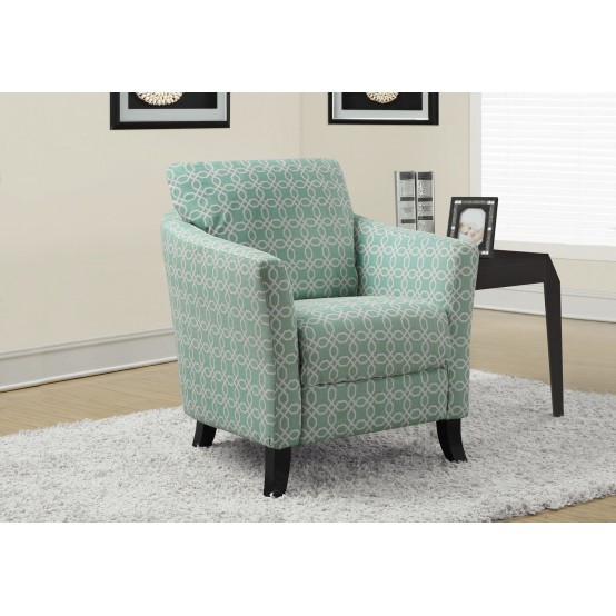 Deja Accent Chair FADED GREEN " ANGLED KALEIDOSCOPE " 