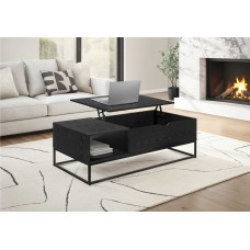    Raven COFFEE TABLE  48"L / LIFT-TOP BLACK / BLACK METAL