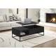    Raven COFFEE TABLE  48"L / LIFT-TOP BLACK / BLACK METAL