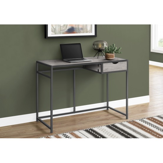 Blend Computer Desk – 42"L / Grey / Dark Grey Metal