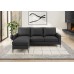      Enzo Sofa with Reversible Lounge Black Fabric