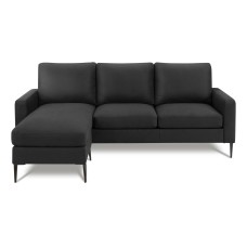      Enzo Sofa with Reversible Lounge Black Fabric