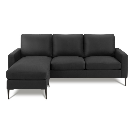      Enzo Sofa with Reversible Lounge Black Fabric